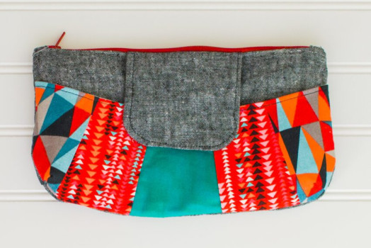 Red and Teal Rainbow Clutch