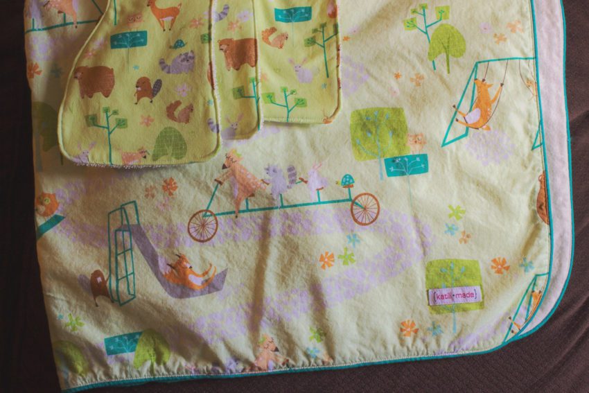 Woodlands Baby Blanket and Burp Cloths